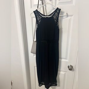Black midi flattering dress